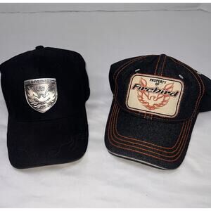 Pontiac Firebird Hat Cap Adult Size OSFM /Adjustable Car Logo Classic LOT OF 2